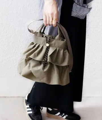 SHIPS 2WAY 나일론 프릴 숄더 백