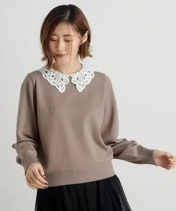 새상품 grove (그로브) 탈부착 카라 니트 풀오버 / 모카