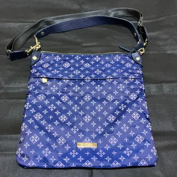 russet 나일론 2WAY 숄더백 백합 패턴 블루 계열