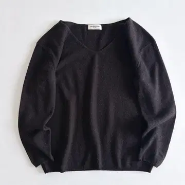 투모로우랜드 / V넥 울 실크 니트 블랙