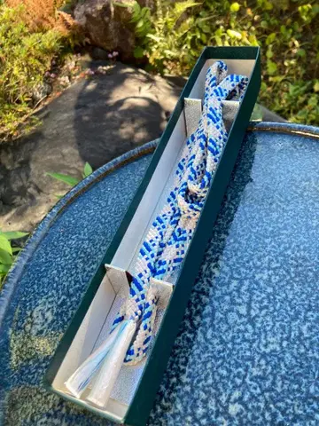 일본 의류용 블루 화이트 뜨개질 끈