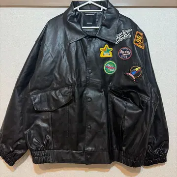 MADDIAOYI 블랙 가죽 자켓 2XL