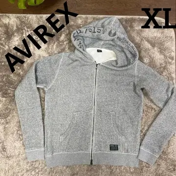 AVIREX 후드 부착 후드티 XL 그레이