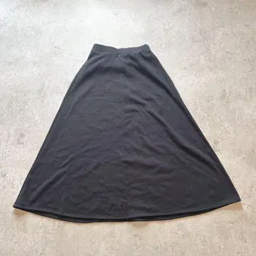 s3288 고베 레터스 롱 기장 스커트 무지 허리밴딩 속기모 플레어