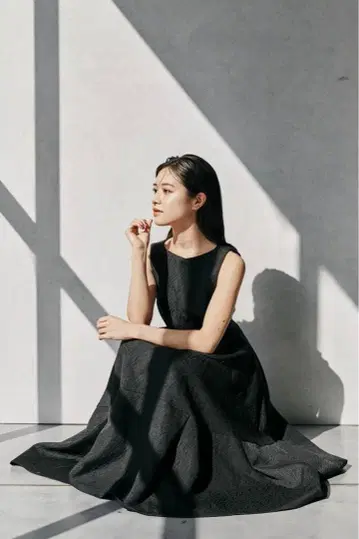 L'AUBE BLANC Keyneck Jacquard Dress