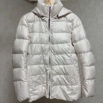 화이트 다운 자켓 탈부착 가능 후드 부착 도트 안감 LL 사이즈