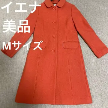 이에나 카라 부착 오렌지 코트 M 사이즈 새상품급