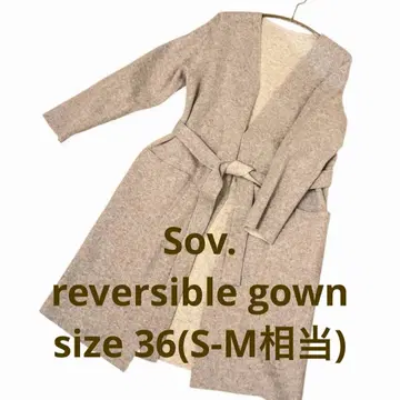 Sov. 벨트 포함 리버서블 가운 코트 노카라 사이즈 36