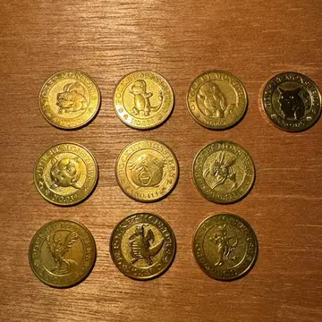 포켓몬스터 골드 컬러 코인 세트 10개