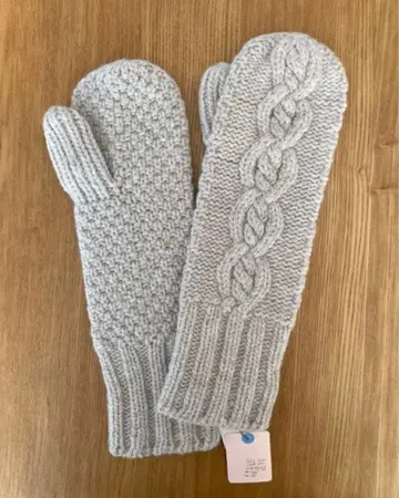 아란 짜임 케이블 짜임 니트 장갑 미튼 Sarry Scott