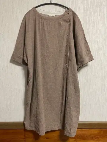 Soulberry 코듀로이 랩 스타일 원피스 튜닉 5부 소매 M