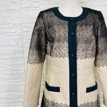 본상스 코트 M 퀼팅 노카라 바이컬러 [ 2744-19 ]