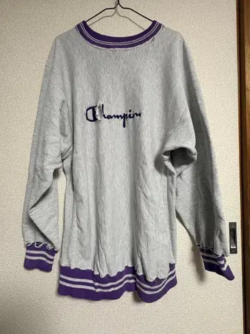 Champion 트레이닝복 Large 그레이/퍼플 데미지 사양