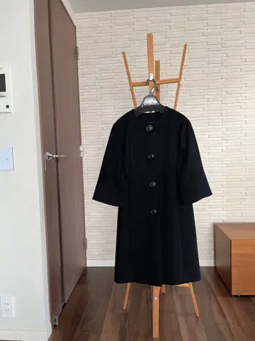 SHIPS 블랙 노카라 코트