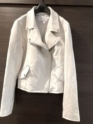 새상품 미사용 MIIA 아이보리 라이더 자켓 F 사이즈