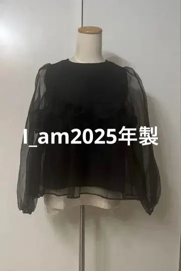 택 포함 새상품 I am 2025년제 오간자 플레어 블라우스