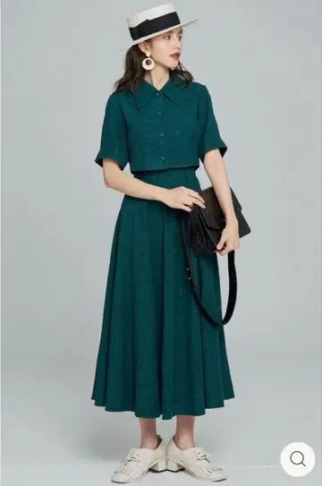 Tnewties 기린에게 빵을 먹여줘 그린 스커트 XS