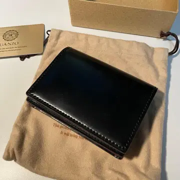GANZO SHELL CORDOVAN 2 명함지갑 블랙