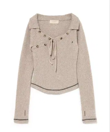 andmary Anita button knit tops beige