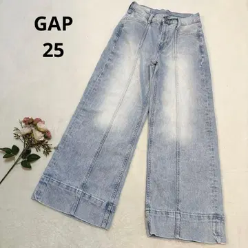 갭 하이라이즈 스트라이드 앵클 25인치 XS 라이트 블루