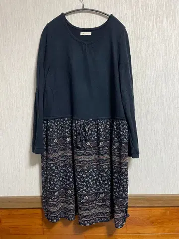 Soulberry 오리엔탈 패턴 도킹 원피스 네이비 L