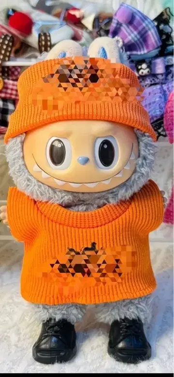 오렌지 컬러 옷 갈아입기 봉제 인형