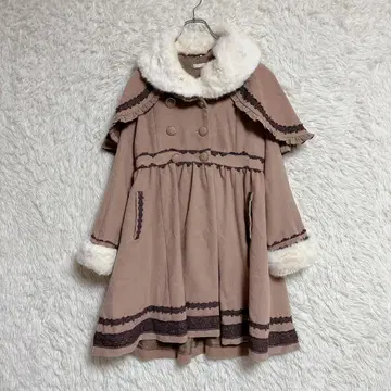 [ axes femme ] 퍼 달린 케이프 코트 (M) A라인 걸리시