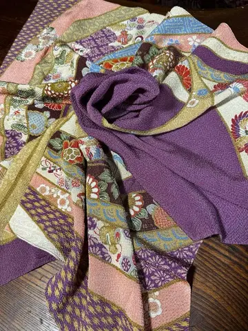 긴자쿠노야 대형 보자, 순수 실크 크레이프 원단, 미사용 새상품