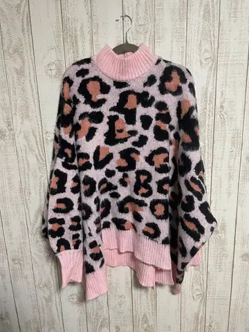 Little Sunny Bite 레오파드 레오파드 무늬 니트 핑크 LSB
