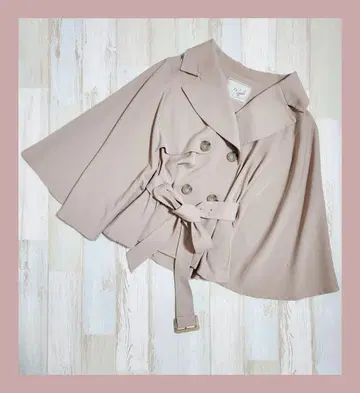 6 [레어] Noela 판초 트렌치코트 숏 기장 브라운