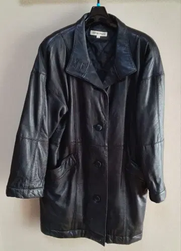 양가죽 코트 천연 가죽 블랙 레더 하프코트