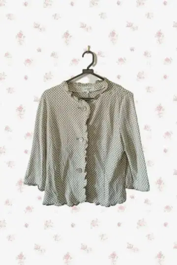 pierre cardin 체크 무늬 블라우스 L 사이즈