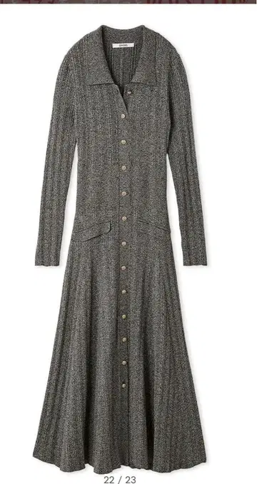 스나이델 프론트 버튼 니트 원피스 멜란지 그레이 미사용