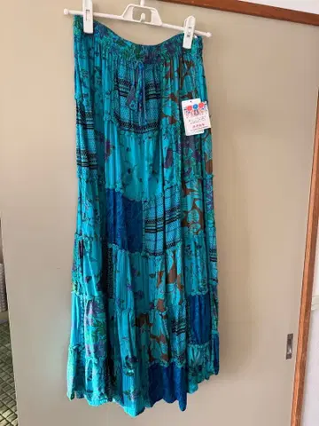 티티카카 컬러풀 패치워크 롱 스커트