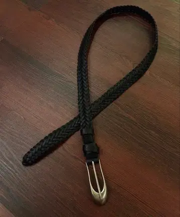 y2k 블랙 뜨개질 가죽 벨트