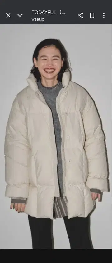 투데이풀 스탠드 카라 다운 코트