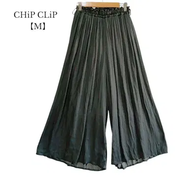 [ 칩 클립 ] 와이드 팬츠 롱 얇은 소재 허리밴딩 그레이 M 사이즈
