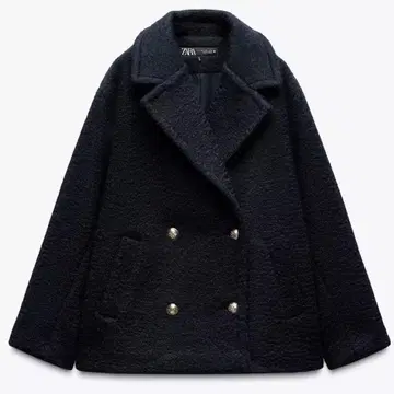 [ 미사용 새상품 ] ZARA 세미롱 부클레 코트 S 사이즈