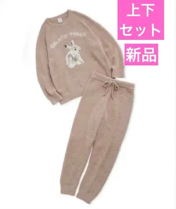 [ 새상품 ] 젤라또피케 토끼 자카드 풀오버 & 롱팬츠 세트