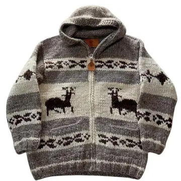 레어 고품질 캐네디언 스웨터 후디드 코위찬 니트 후드티 LL