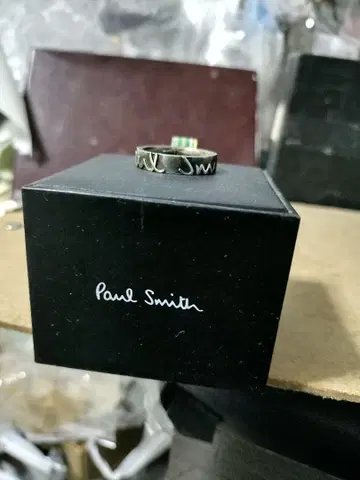 폴 스미스 블랙 PaulSmith 로고 반지 21호 영국제 고급스러움