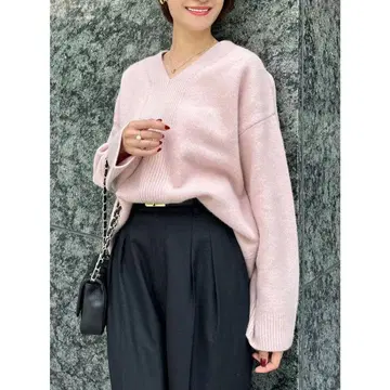 anuans 울 캐시미어 V넥 니트 풀오버