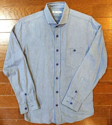 맨즈 멜로즈 블루 계열 스트라이프 코튼 긴팔 셔츠