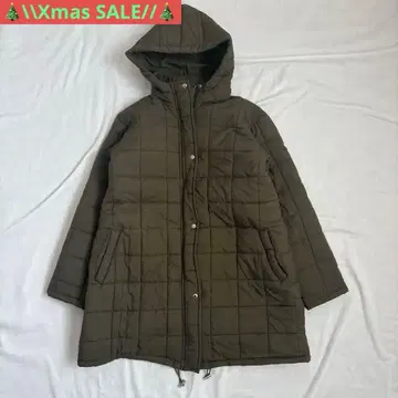 새상품급 패딩 자켓 미들 기장 여성용 M 드로스트 후드 부착 경량