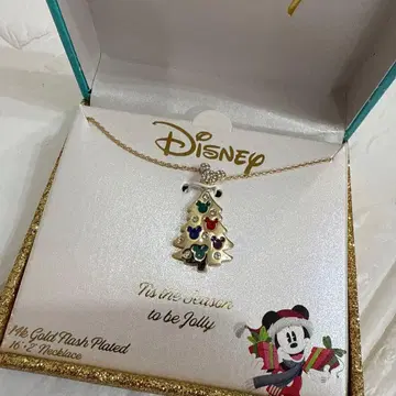 새상품 Disney 펜던트 크리스마스 미키 목걸이 골드 컬러