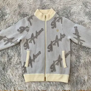 새상품급 St ANDREWS 니트 아우터 울 혼방 자켓 로고 자수