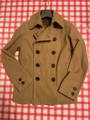 pas de calais 브라운 울 피코트 하프 코트