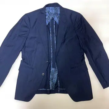 다케오 키쿠치 네이비 테일러드 자켓 싱글 골드 버튼