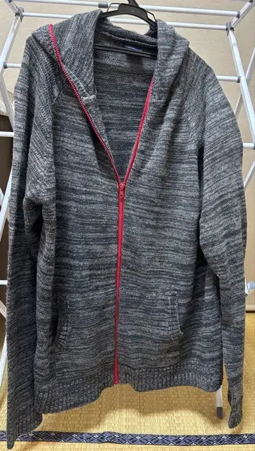 Willips 그레이 풀 집업 니트 후드티