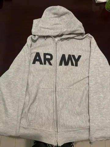 70s ARMY 그레이 후드티 archive 밀리터리 TARON 지퍼